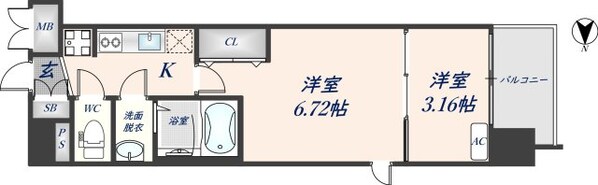 スプランディッド荒本駅前DUEの物件間取画像